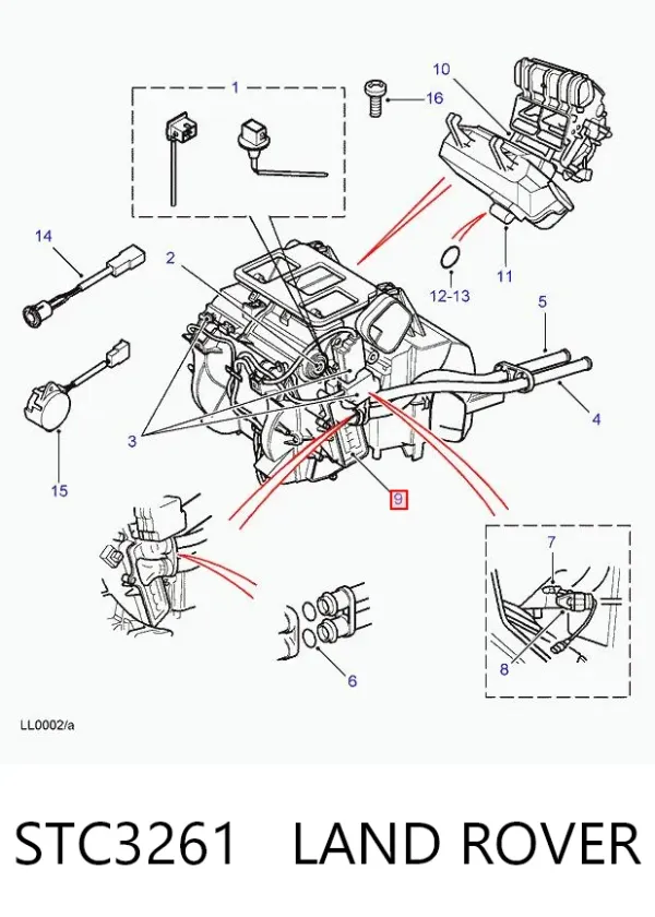 Chłodnica nagrzewnicy (ogrzewacza) Land Rover Range Rover II