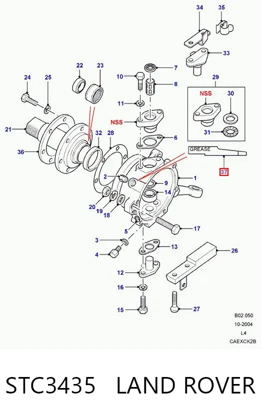 Spinka mocowania zderzaka przedniego STC3435 Land Rover