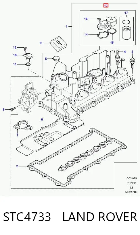 Zawór PCV odpowietrzający silnik STC4733 Land Rover
