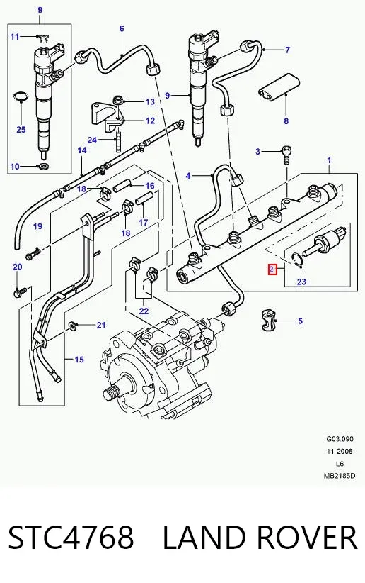 Czujnik ciśnienia paliwa STC4768 Land Rover