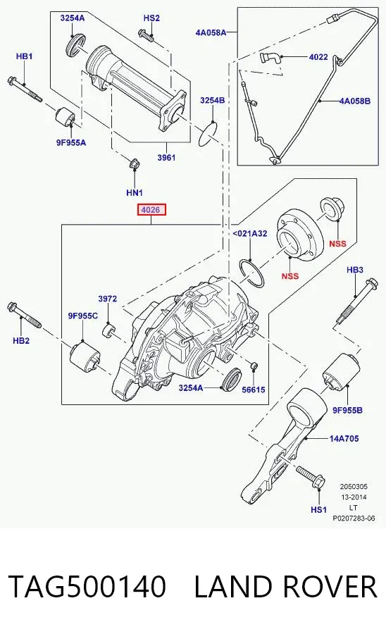 Reduktor mostu przedniego TAG500140 Land Rover