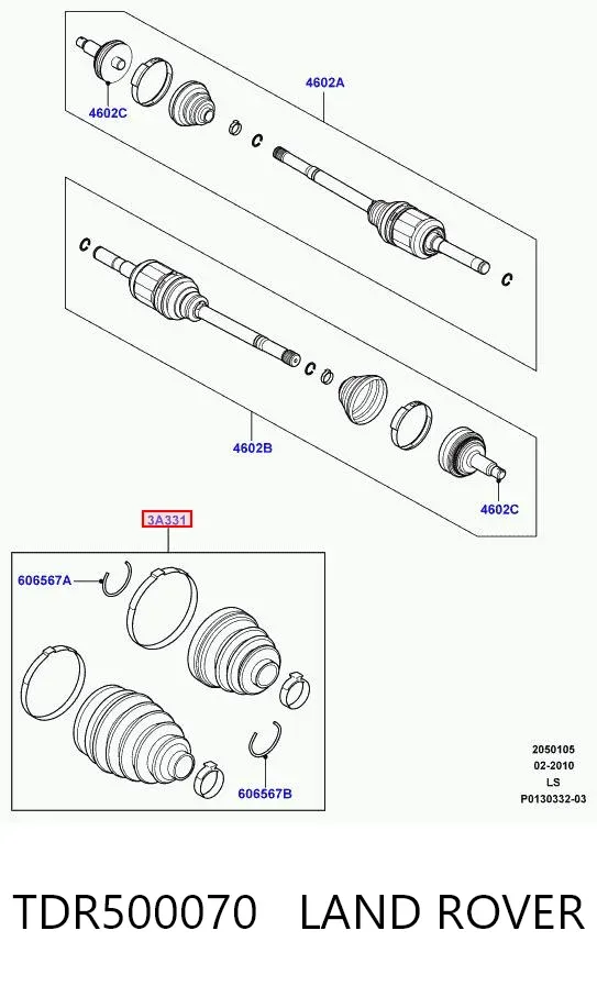 Osłona przegubu półosi tylnej zewnętrzna TDR500070 Land Rover
