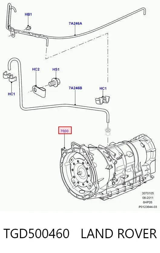 Automatyczna skrzynia biegów, kompletna TGD500460 Land Rover