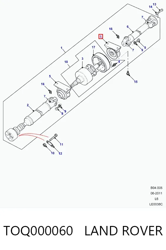Łożysko podwieszane wału Cardana TOQ000060 Land Rover
