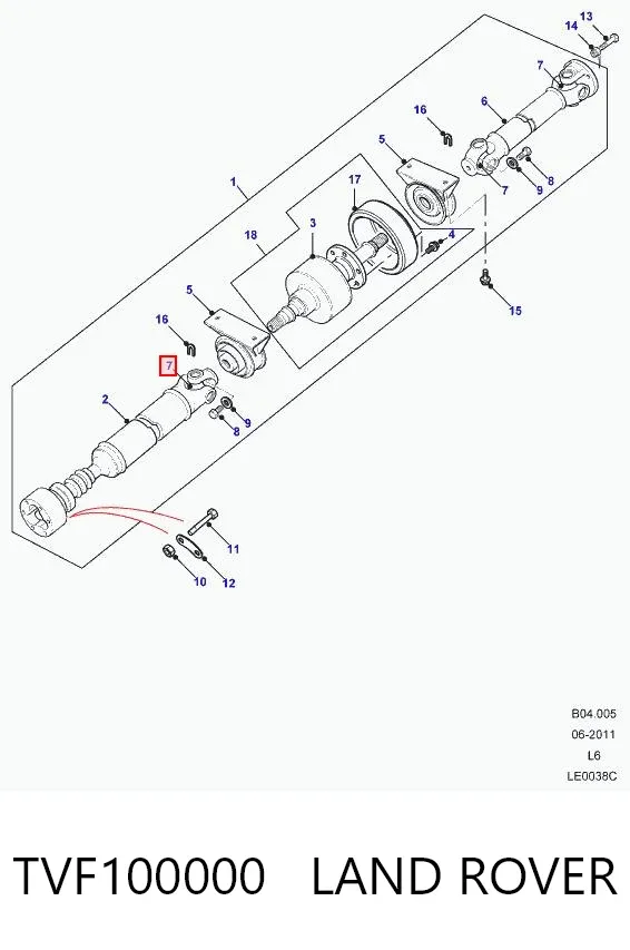 Krzyżak wału Cardana tylnego TVF100000 Land Rover