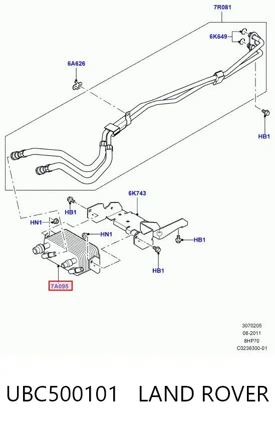 Chłodnica automatycznej/mechanicznej skrzyni biegów UBC500101 Land Rover