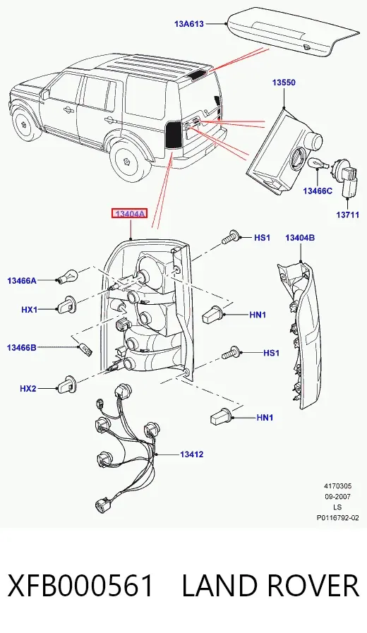 Lampa zespolona tylna prawa Land Rover Discovery III
