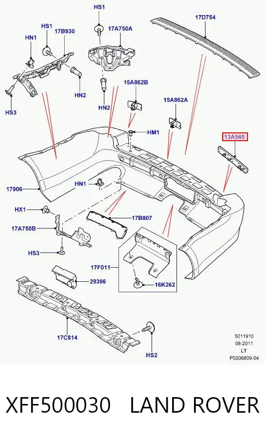 Lampa odblaskowa zderzaka tylnego lewa XFF500030 Land Rover