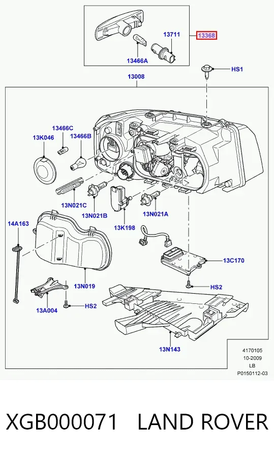 Powtarzacz kierunkowskazu na błotniku Land Rover Discovery III