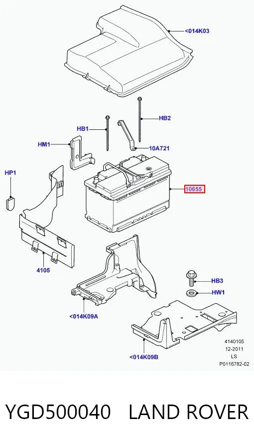 Bateria (akumulator) YGD500040 Land Rover