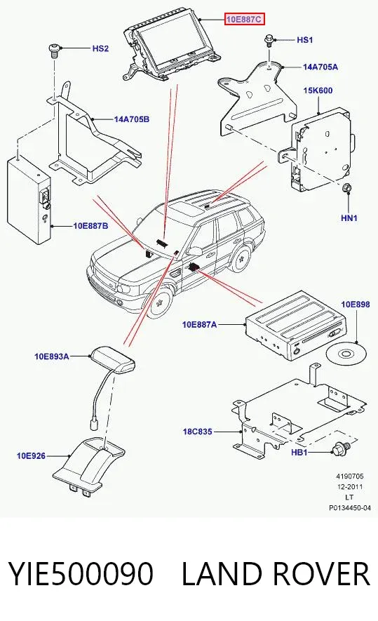 Wyświetlacz wielofunkcyjny YIE500090 Land Rover