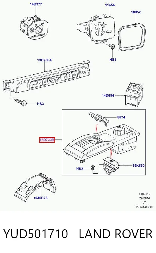 Wielofunkcyjny pilot sterowania YUD501710 Land Rover