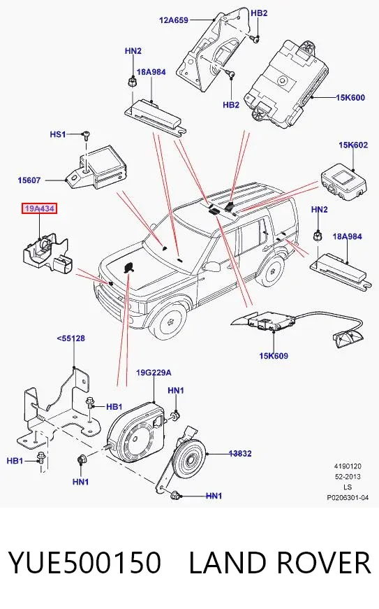 Zamek maski YUE500150 Land Rover