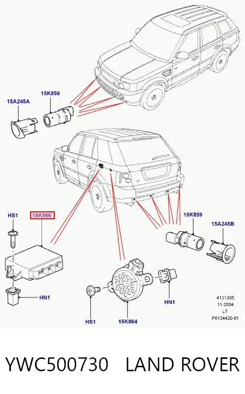 Sterownik czujnika parkowania YWC500730 Land Rover