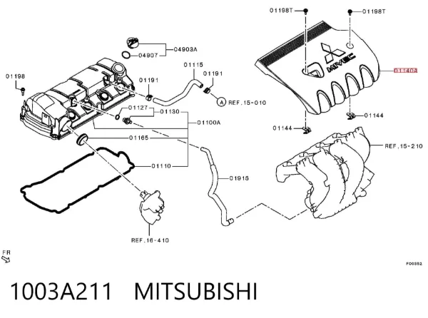 Pokrywa silnika dekoracyjna 1003A211 Mitsubishi