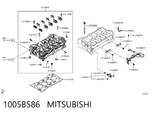 Śruba głowicy cylindrów 1005B586 Mitsubishi