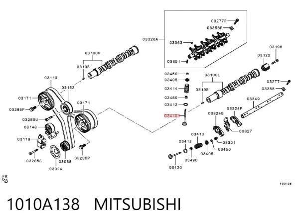 Zawór dolotowy/ssący 1010A138 Mitsubishi