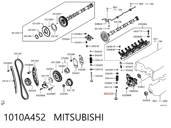 Zawór dolotowy/ssący 1010A452 Mitsubishi