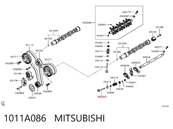 Zawór wydechowy 1011A086 Mitsubishi