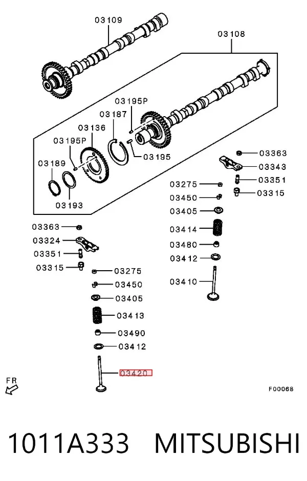 Zawór wydechowy 1011A333 Mitsubishi