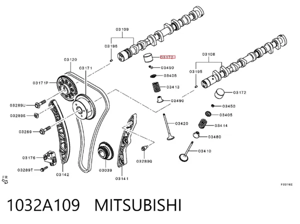 Kompensator hydrauliczny (popychacz hydrauliczny), popychacz zaworu 1032A109 Mitsubishi