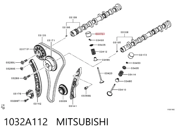 Kompensator hydrauliczny (popychacz hydrauliczny), popychacz zaworu 1032A112 Mitsubishi