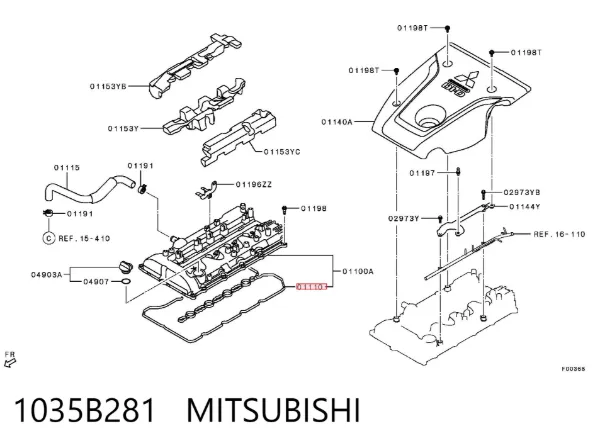 Uszczelka pokrywy zaworowej silnika 1035B281 Mitsubishi
