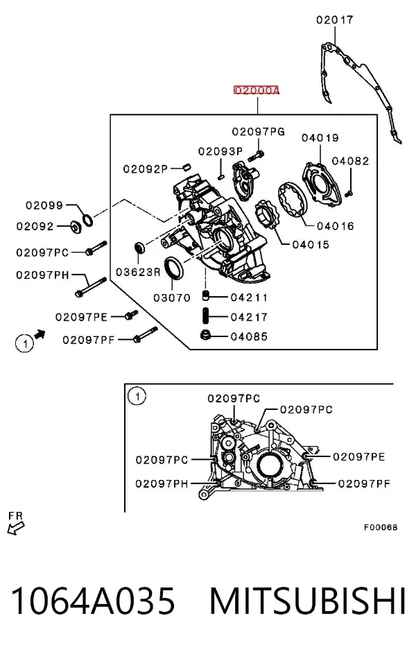 Pompa oleju 1064A035 Mitsubishi