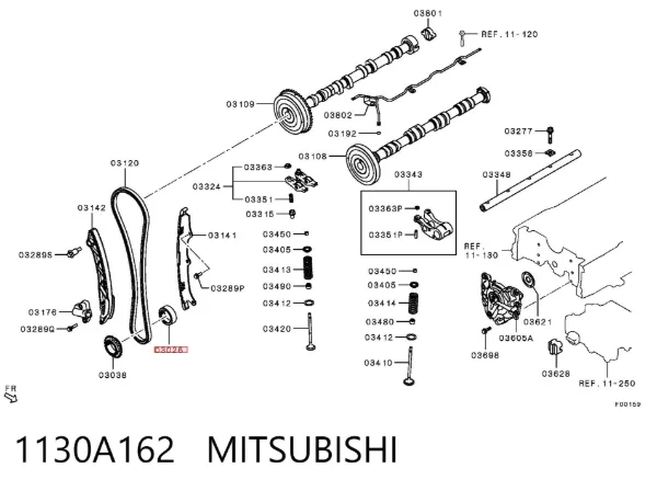 Koło zębate walcowe napędu wałka rozrządu 1130A162 Mitsubishi