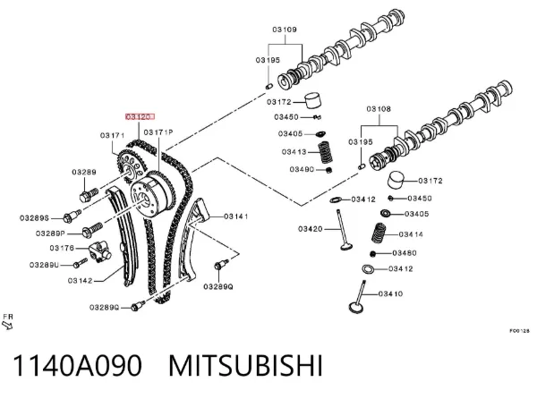 Łańcuch rozrządu 1140A090 Mitsubishi