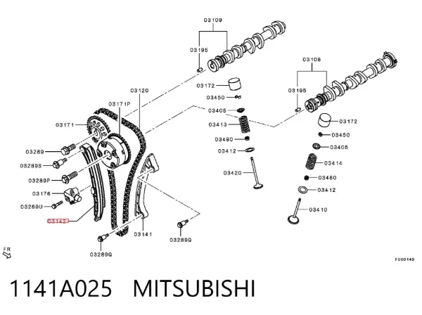 Łańcuch rozrządu 1141A025 Mitsubishi