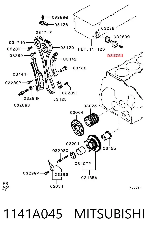 Napinacz łańcucha rozrządu 1141A045 Mitsubishi