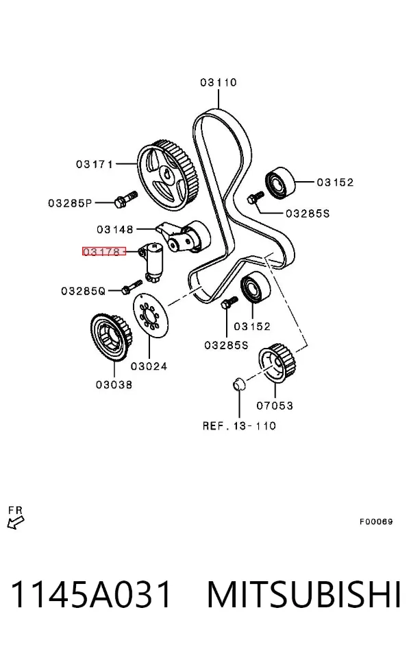 Napinacz paska rozrządu 1145A031 Mitsubishi