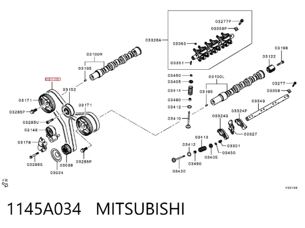 Pasek rozrządu 1145A034 Mitsubishi
