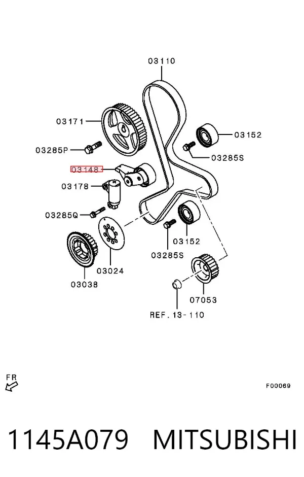 Rolka napinacza paska rozrządu 1145A079 Mitsubishi