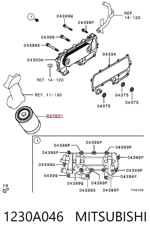 Filtr oleju 1230A046 Mitsubishi
