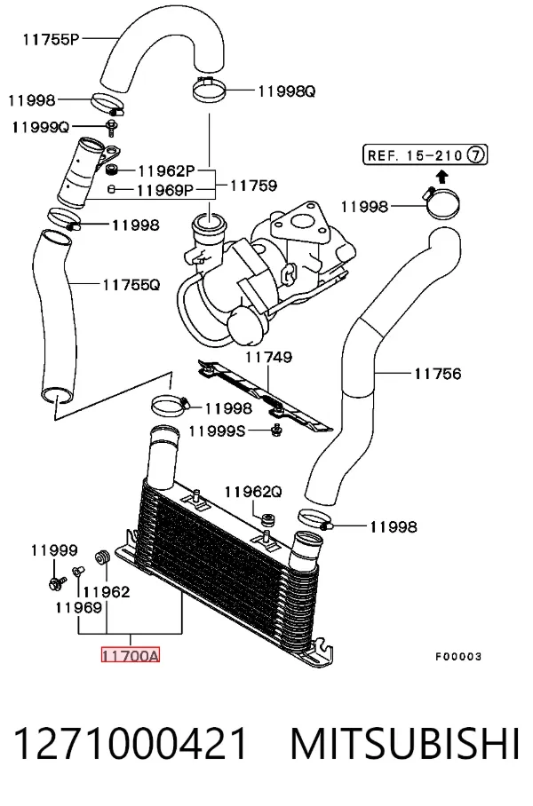 Chłodnica intercoolera 1271000421 Mitsubishi