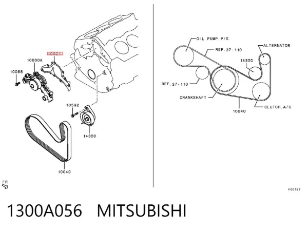 Uszczelka pompy wodnej 1300A056 Mitsubishi