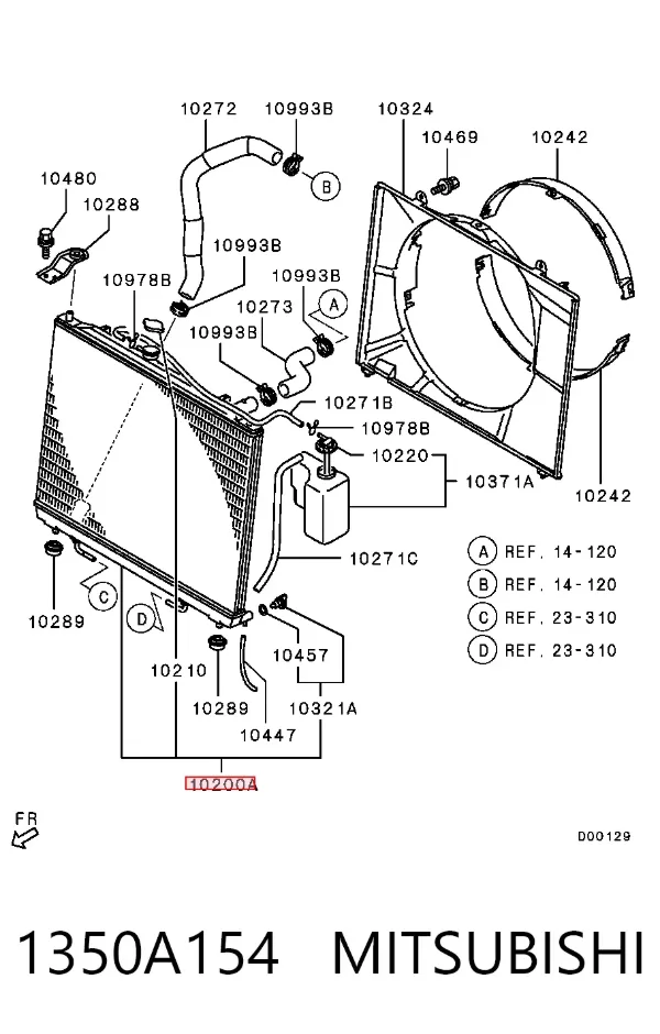 Chłodnica silnika 1350A154 Mitsubishi