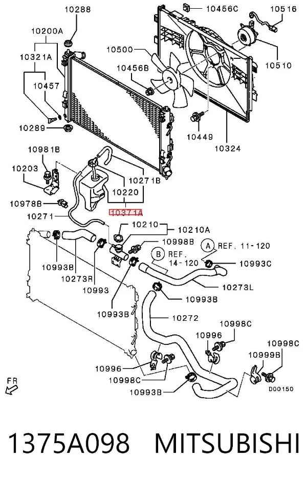 Zbiorniczek wyrównawczy układu chłodzenia 1375A098 Mitsubishi