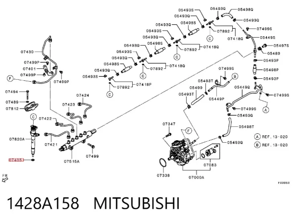 Pierścień uszczelniający wtryskiwacza 1428A158 Mitsubishi