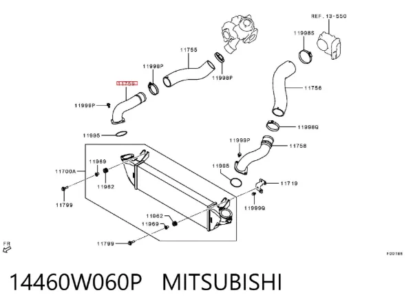 Przewód (króciec) intercoolera 14460W060P Mitsubishi