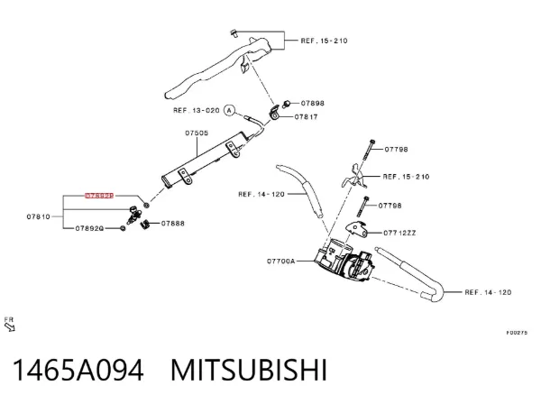 Pierścień uszczelniający wtryskiwacza 1465A094 Mitsubishi