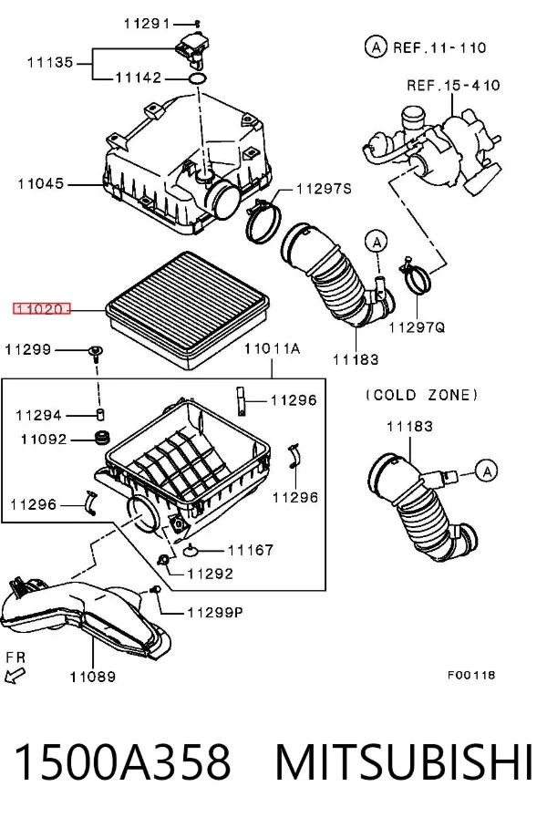 Filtr powietrza 1500A358 Mitsubishi