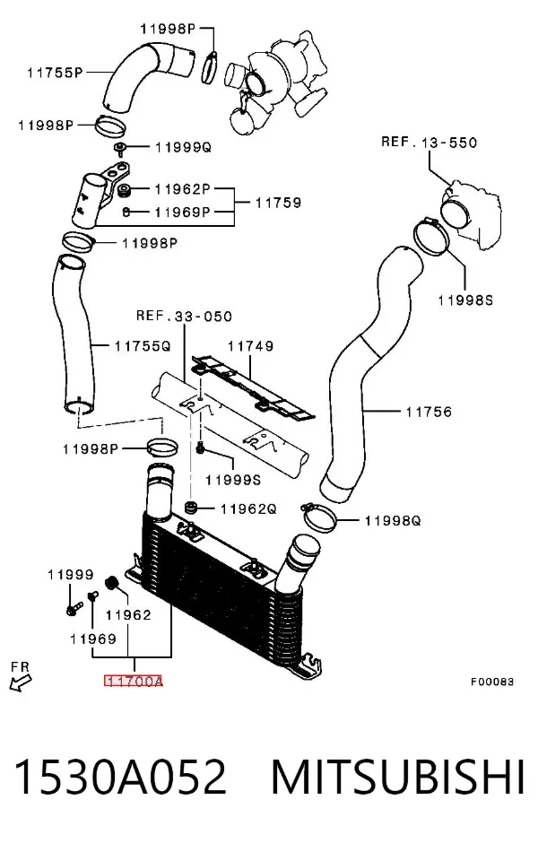 Chłodnica intercoolera 1530A052 Mitsubishi