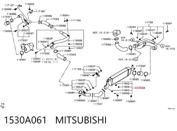 Chłodnica intercoolera 1530A061 Mitsubishi