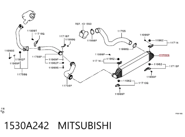 Chłodnica intercoolera 1530A242 Mitsubishi
