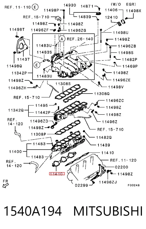 Uszczelka kolektora ssącego 1540A194 Mitsubishi