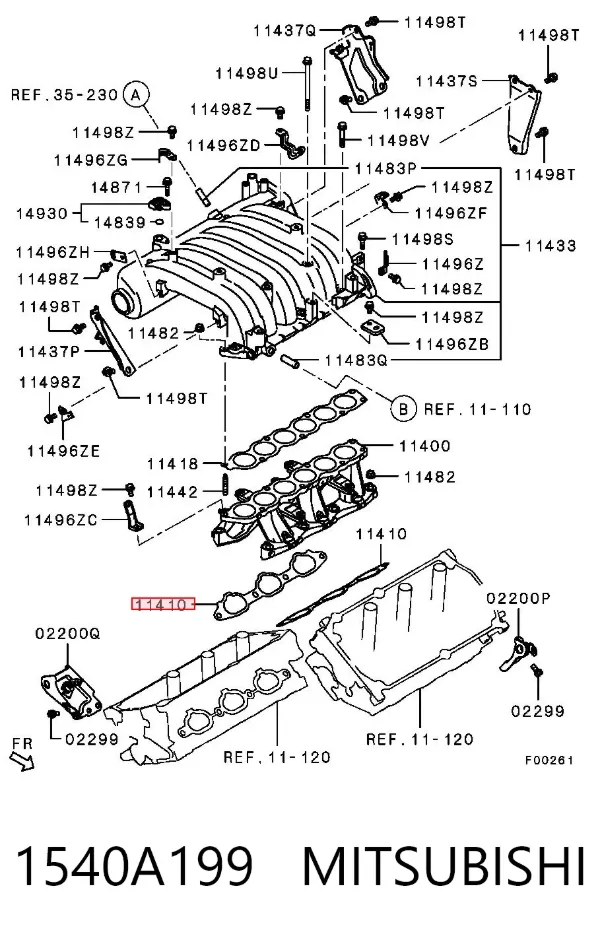 Uszczelka kolektora ssącego 1540A199 Mitsubishi