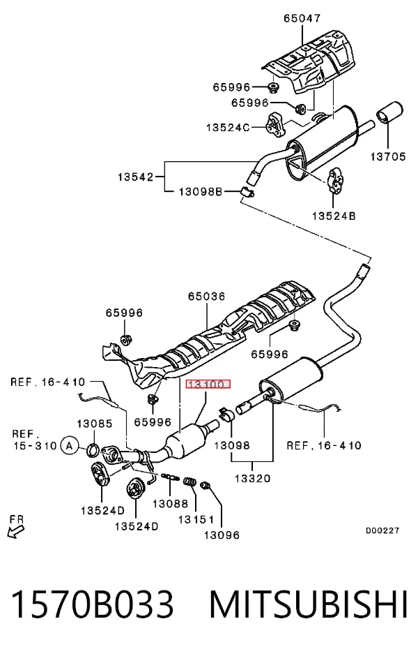 Konwerter-katalizator 1570B033 Mitsubishi